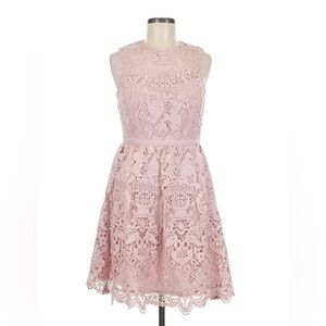 BHLDN Rosaline Lilac Pink Lace Dress from Anthropologie